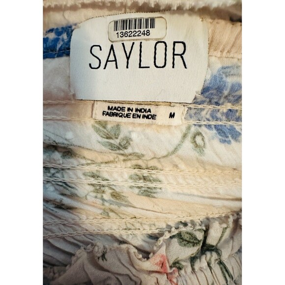 SAYLOR Clover Floral‎ Smocked Top SIZE MEDIUM - Picture 8 of 13